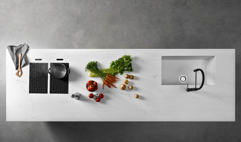Lapitec Chef: il piano cottura a induzione invisibile sotto la pietra sinterizzata 3 Lapitec Chef il piano cottura a induzione nascosto nella pietra sinterizzata