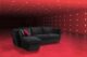 divano con chaise lounge Ben nero di Busnelli