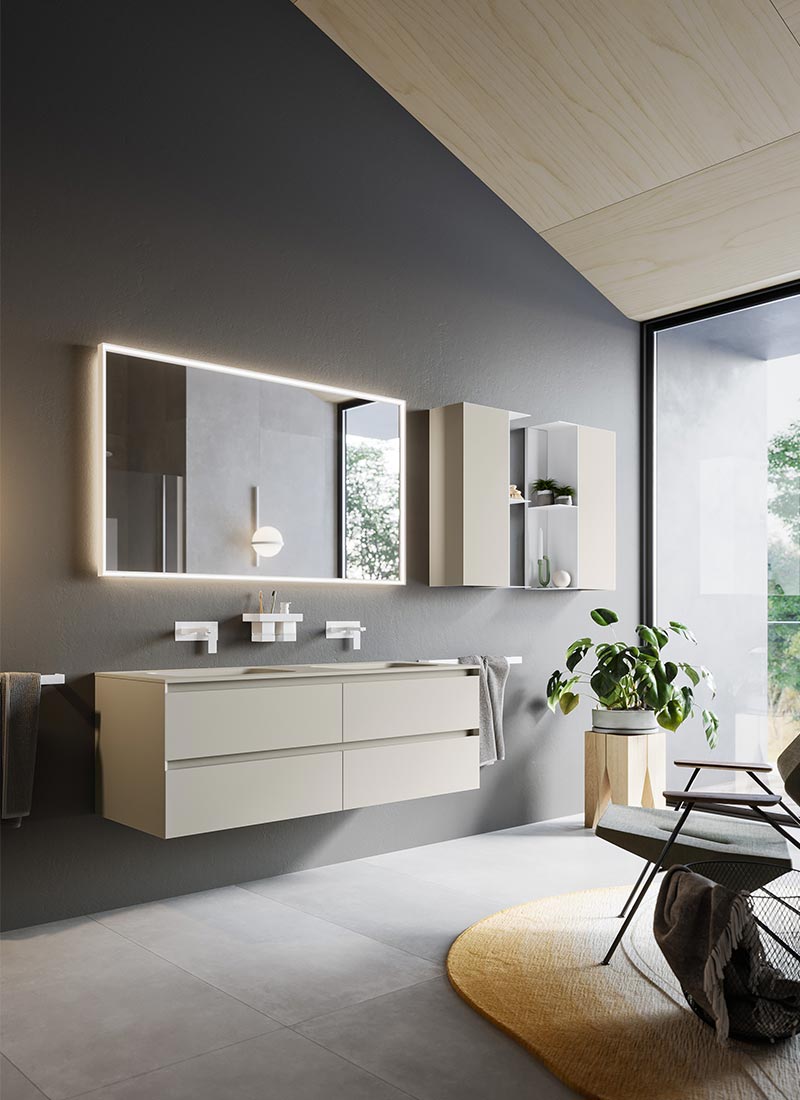 specchio bagno con illuminazione modello Pirano di Inda