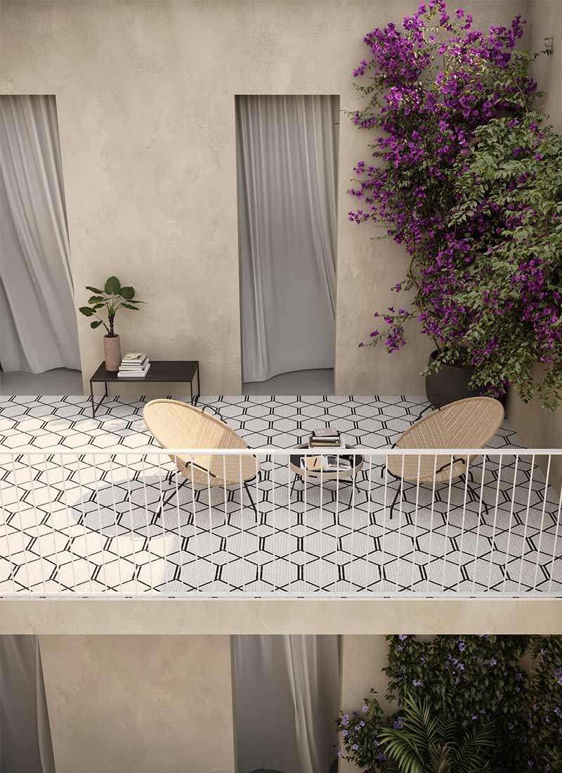 terrazzo con pavimento a mosaico di Friul Mosaic 