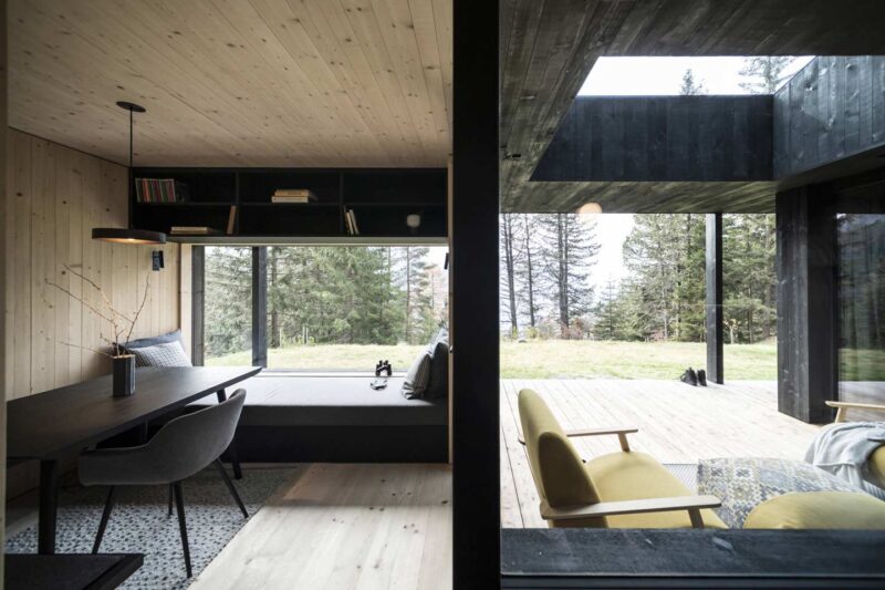 baita nel bosco realizzata in legno
