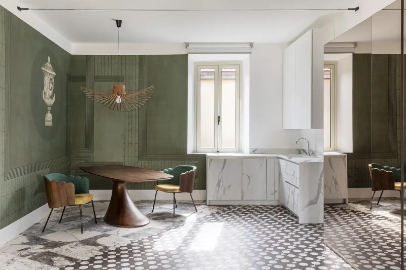 cucina su misura progettata dall'architetto Giorgia Dennerlein per un appartamento ristrutturato a Roma