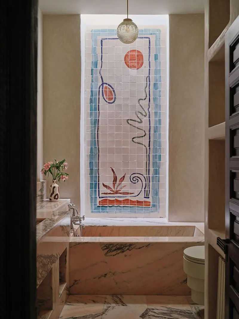 bagno stile marocchino di un Riad a Marrakech