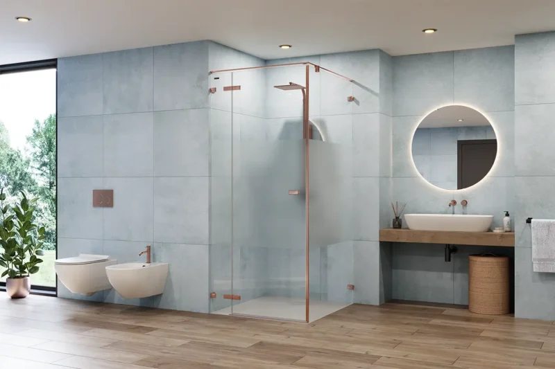Bagni 2026: tutto quello che (davvero) cambierà nel tuo bagno 4 Box doccia Duscholux Viva con porte a pendolo, design minimalista per i bagni moderni 2026