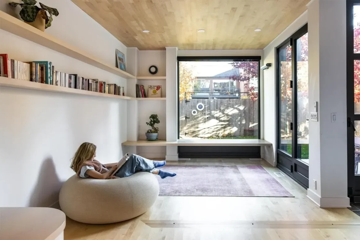 Indee Design – living open space con vista giardino, Plateau Kyoto Residence, Montréal