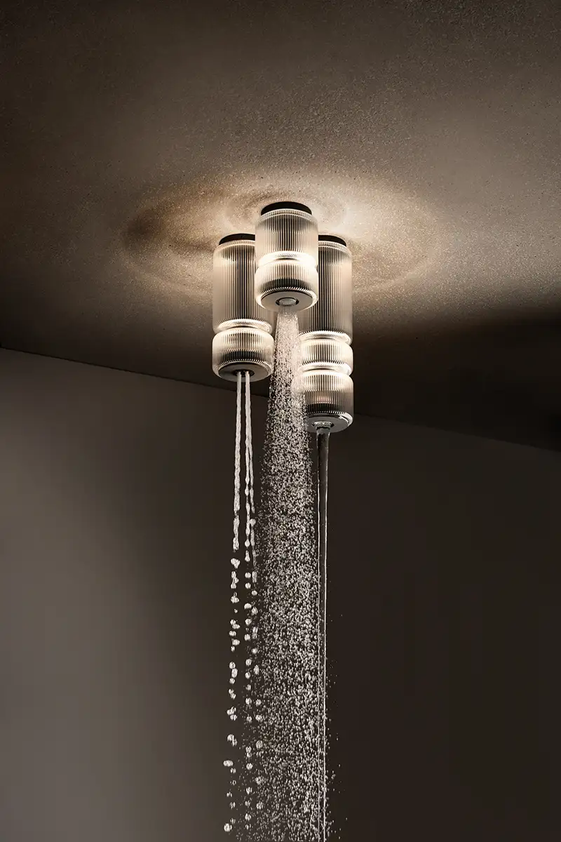 Bagni 2026: tutto quello che (davvero) cambierà nel tuo bagno 5 Soffione doccia Lume di FIMA Carlo Frattini in vetro borosilicato, tra le novità bagni 2026