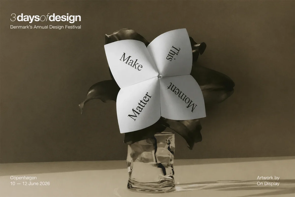 3daysofdesign 2026: il poster ufficiale del festival con l'Origami Teller e il tema Make This Moment Matter